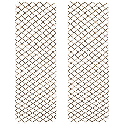 Woodside Expanding 180 x 60cm Willow Fan Wall Trellis - 2 Pack
