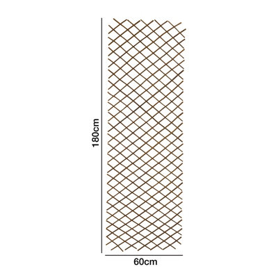Woodside Expanding 180 x 60cm Willow Fan Wall Trellis - 2 Pack - 4