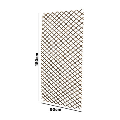 Woodside Expanding 180 x 90cm Willow Fan Wall Trellis - 2 Pack - 3