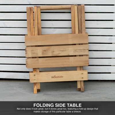 Woodside Folding Coffee Side Snack Table Wooden Garden Patio Furniture