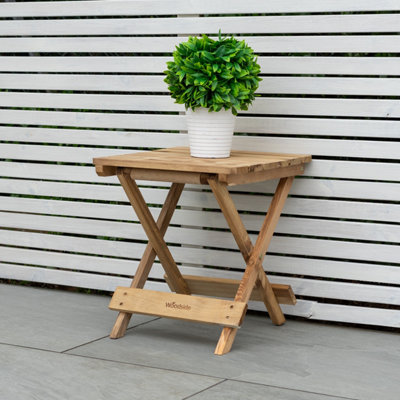 Woodside Folding Coffee Side Snack Table Wooden Garden Patio Furniture