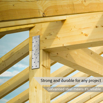 Woodside Galvanised Steel Joining Plates Metal Wood/Timber Construction ...