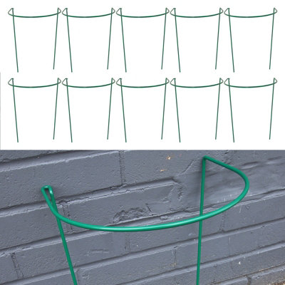 Woodside Garden Plant Border Support Hoops (10 Pack) - W: 30cm x D: 25cm x H: 45cm