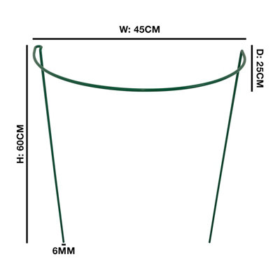 Woodside Garden Plant Border Support Hoops (10 Pack) - W: 45cm x D ...