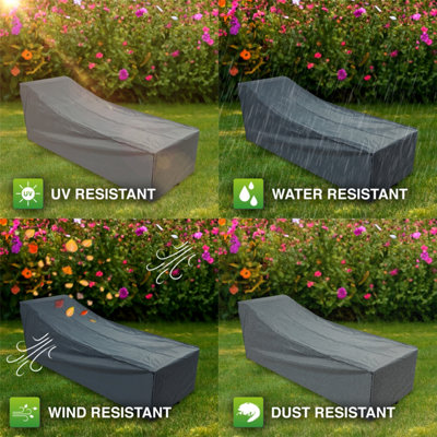 Woodside Garden Sun Lounger Cover GREY - 9