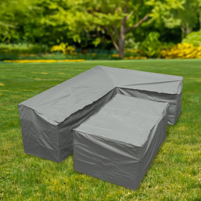 Woodside Grey L Shape Dining Set Cover - Large Left Side Long - 4
