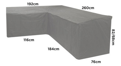 Woodside Grey L Shape Dining Set Cover - Medium Right Side Long