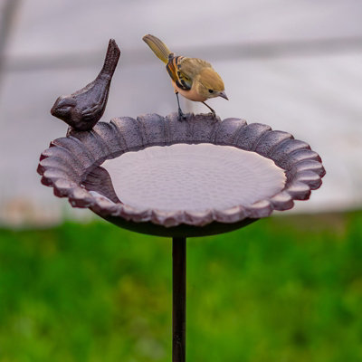 Woodside Ground Insert Cast Iron Bird Bath - 3