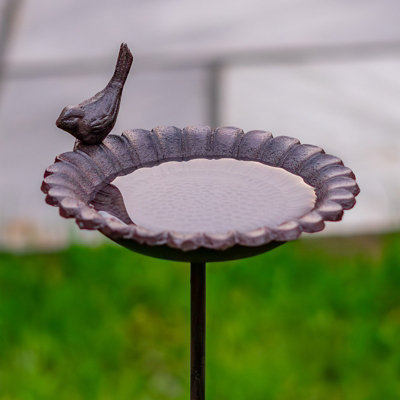 Woodside Ground Insert Cast Iron Bird Bath - 4