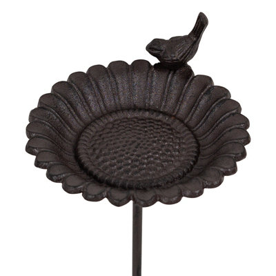 Woodside Ground Insert Cast Iron Bird Bath - 6