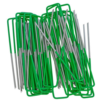 Woodside Half Green Heavy Duty Artificial Grass U-Pins 50 PACK