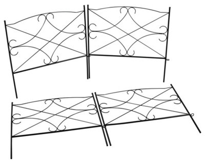 Woodside Hanworth Garden Metal Border Edging 4 PACK
