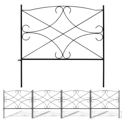 Woodside Hanworth Garden Metal Border Edging 4 PACK
