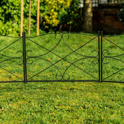 Woodside Hanworth Garden Metal Border Edging 4 PACK - 5