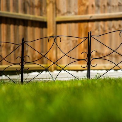 Woodside Hanworth Garden Metal Border Edging 4 PACK - 8