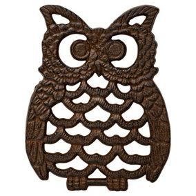 Woodside Heavy Duty Cast Iron Owl Trivet, Design B