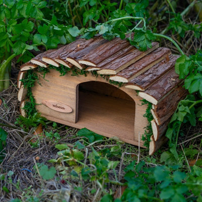 Woodside Hedgehog House with Bark Roof - 3