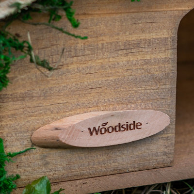 Woodside Hedgehog House with Bark Roof - 7