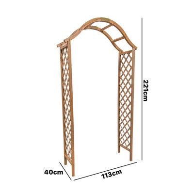 Woodside Keswick Wooden Trellis Garden Arch - 3