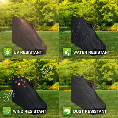 Woodside Large Protective Lawn Mower Cover BLACK - 5