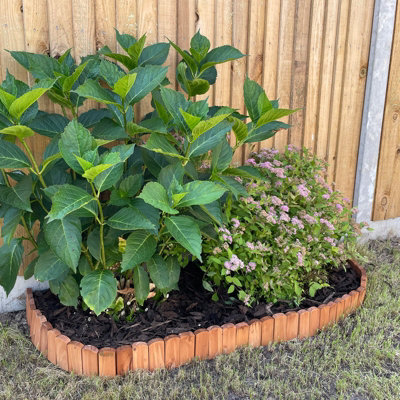 Woodside Log Roll Wooden Border Fence - 203cm x 10cm - 4