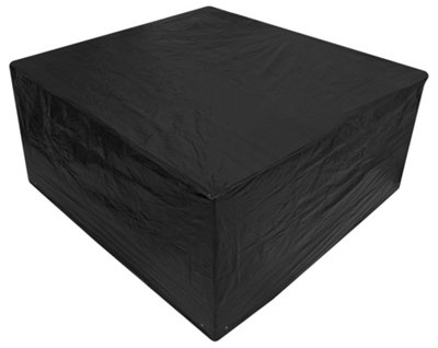 Woodside Medium Oval Patio Set Cover BLACK