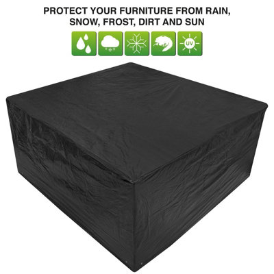 Woodside Medium Oval Patio Set Cover BLACK