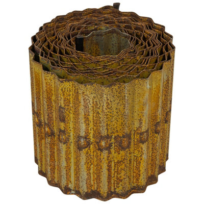 Woodside Metal Garden Border Edging 5m x 16.5cm Decorative Rusted ...