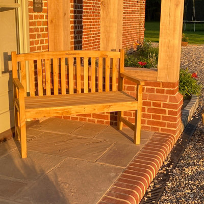 Woodside Narford Wooden 4ft 2 Seater Bench - 7
