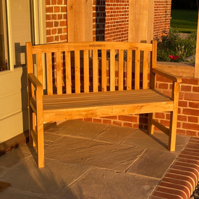 Woodside Narford Wooden 4ft 2 Seater Bench - 8