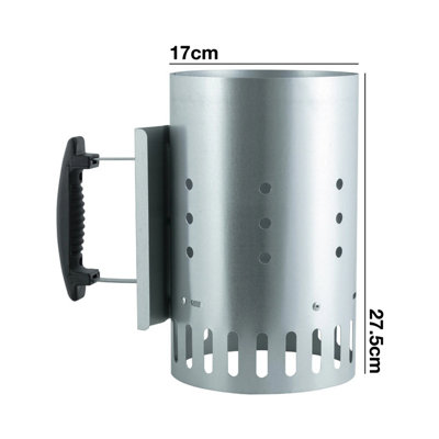 Woodside Outdoor Charcoal Chimney Starter BBQ Grill Quick Start Lighter Burner