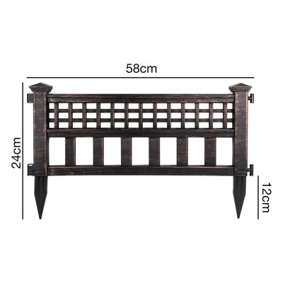 Woodside Plastic Fence Panels 4 PACK BRONZE - 3