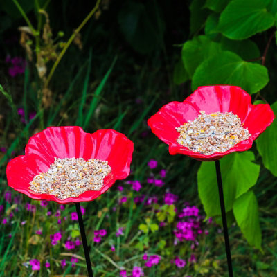 Woodside Poppy Cast Iron Bird Feeder 2 PACK - 5