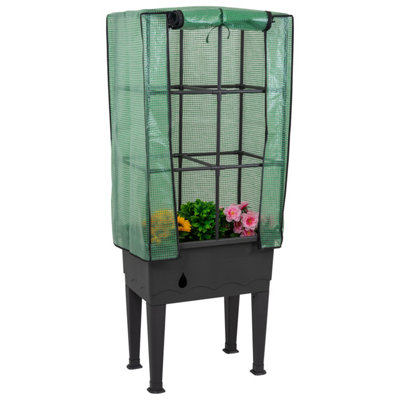 Woodside Raised Garden Plant Bed with Greenhouse Cover - 5