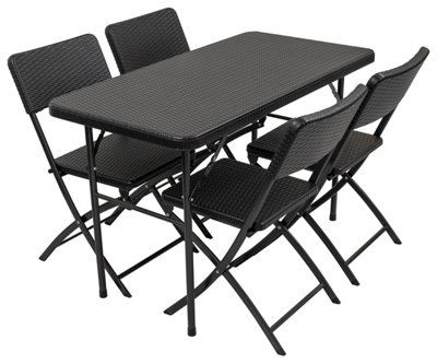 Woodside Rattan Table & Chairs - 4ft Table & 4 Chairs