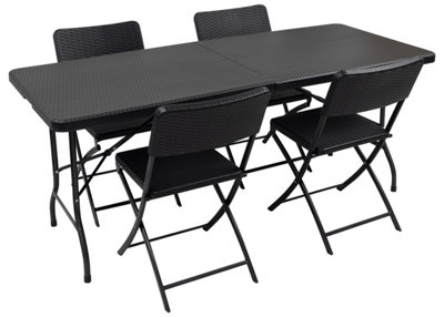 Woodside Rattan Table & Chairs - 6ft Table & 4 Chairs