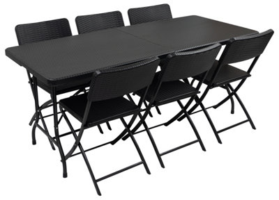 Woodside Rattan Table & Chairs - 6ft table & 6 Chairs