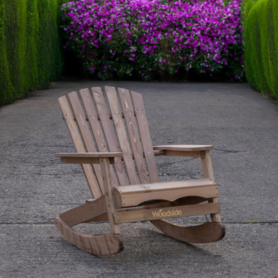 Woodside Rocking Adirondack Chair Outdoor Wooden Garden Patio Furniture