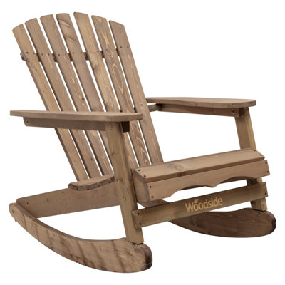 Woodside Rocking Adirondack Chair Outdoor Wooden Garden Patio Furniture