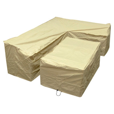 Woodside Sand L Shape Dining Set Cover - Medium Left Side Long