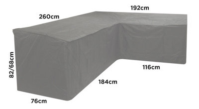 Woodside Sand L Shape Dining Set Cover - Medium Left Side Long