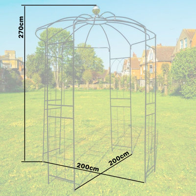 Woodside Santon Metal Garden Birdcage Pergola - 7
