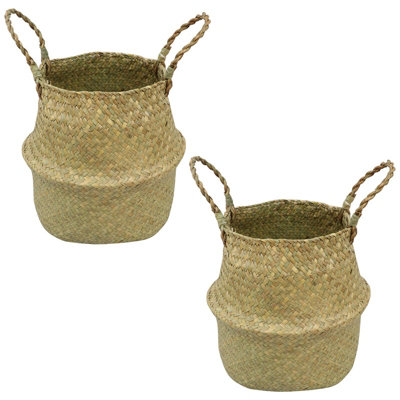 Woodside Seagrass Belly Basket PACK OF 2 - LARGE