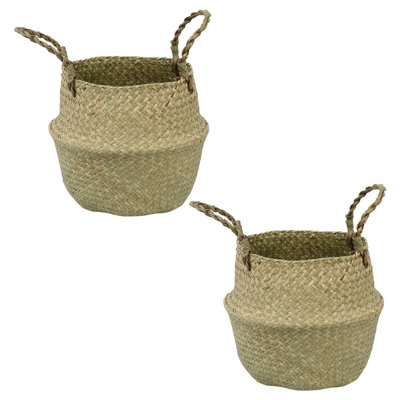 Woodside Seagrass Belly Basket PACK OF 2 - MEDIUM