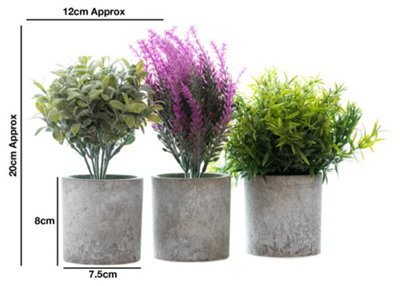 Woodside Set of 3 Artificial Potted Plants - Design A - 8