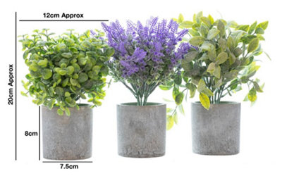 Woodside Set of 3 Artificial Potted Plants - Design B - 8