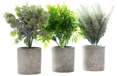 Woodside Set of 3 Artificial Potted Plants - Design C - 7