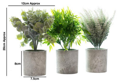 Woodside Set of 3 Artificial Potted Plants - Design C - 8