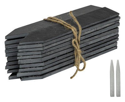 Woodside Slate Garden Markers and Chalk Set, 20 Pack