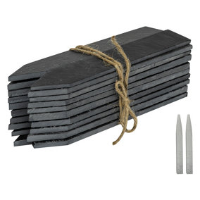 Woodside Slate Garden Markers and Chalk Set, 20 Pack